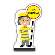 Lollipop Person Cut Out Pavement Sign - Lisa - No Turning
