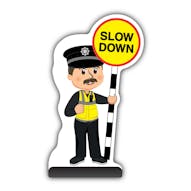 Police Officer Cut Out Pavement Sign - PC Williams - Slow Down
