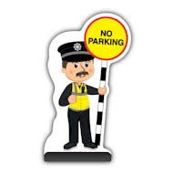 Police Officer Cut Out Pavement Sign - PC Williams - No Parking