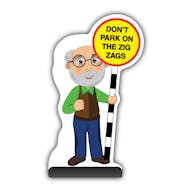 Senior Citizen Cut Out Pavement Sign - Cyril - Don't Park on the Zig Zags