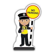 Police Officer Cut Out Pavement Sign - PC Lin - No Parking