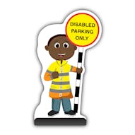 Lollipop Person Cut Out Pavement Sign - Omari - Disabled Parking Only