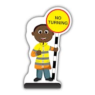 Lollipop Person Cut Out Pavement Sign - Omari - No Turning