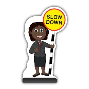 Teacher Cut Out Pavement Sign - Ms Simmons - Slow Down