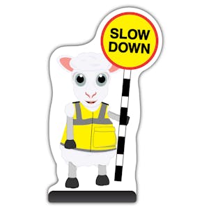 Animal Cut Out Pavement Sign - Sheep - Slow Down