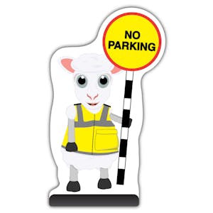 Animal Cut Out Pavement Sign - Sheep - No Parking