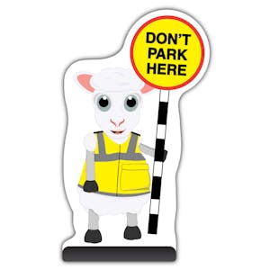 Animal Cut Out Pavement Sign - Sheep - Don't Park Here