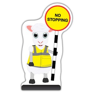 Animal Cut Out Pavement Sign - Sheep - No Stopping