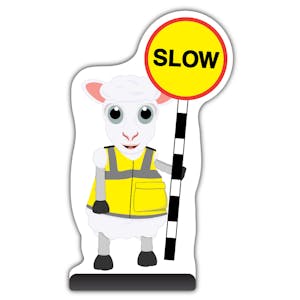 Animal Cut Out Pavement Sign - Sheep - Slow