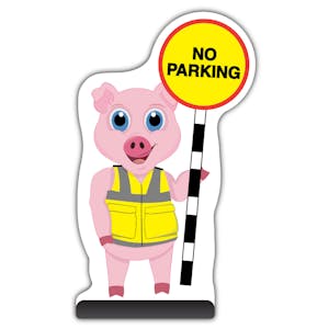 Animal Cut Out Pavement Sign - Pig - No Parking