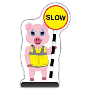 Animal Cut Out Pavement Sign - Pig - Slow