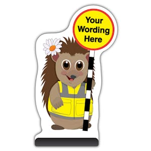 Animal Cut Out Pavement Sign - Hedgehog - Your Wording Here