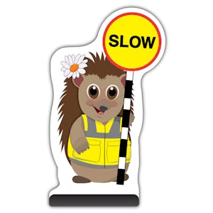 Animal Cut Out Pavement Sign - Hedgehog - Slow