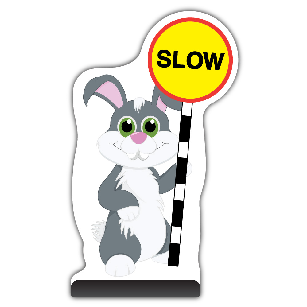 Rabbit Cut Out Pavement Sign – Slow