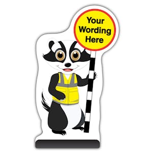 Animal Cut Out Pavement Sign - Badger - Your Wording Here