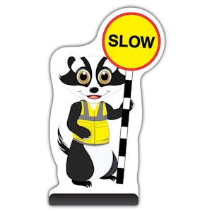 Animal Cut Out Pavement Sign - Badger - Slow