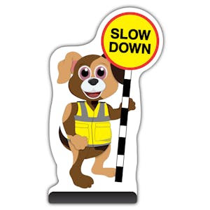 Animal Cut Out Pavement Sign - Dog - Slow Down