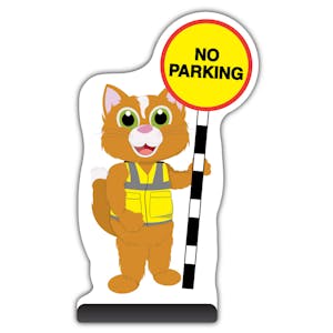 Animal Cut Out Pavement Sign - Cat - No Parking