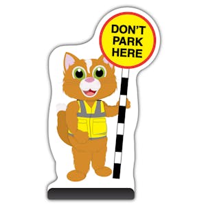 Animal Cut Out Pavement Sign - Cat - Don't Park Here