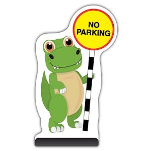 Animal Cut Out Pavement Sign - Dinosaur - No Parking