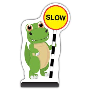 Animal Cut Out Pavement Sign - Dinosaur - Slow