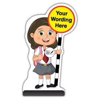 Custom Kid Cut Out Pavement Sign - Mollie - Your Logo Here