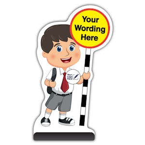 Custom Kid Cut Out Pavement Sign - Charlie - Your Logo Here