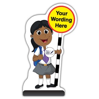 Custom Kid Cut Out Pavement Sign - Ruby - Your Logo Here