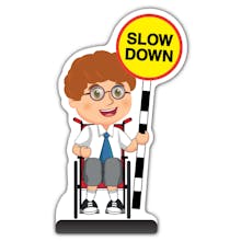 School Kid Cut Out Pavement Sign - Ben  - Slow Down