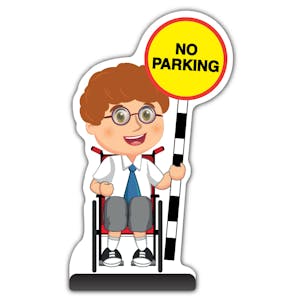 School Kid Cut Out Pavement Sign - Ben  - No Parking