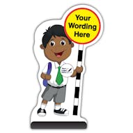 Custom Kid Cut Out Pavement Sign - Kamal - Your Logo Here