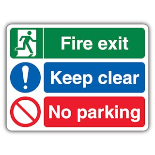 No Parking Fire Exit Keep Clear