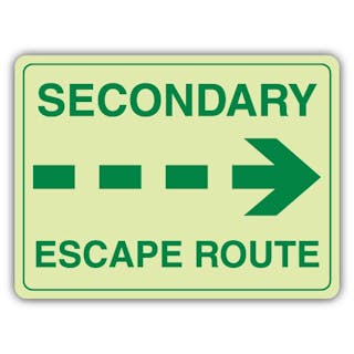 Photoluminescent Secondary Escape Route Arrow Right