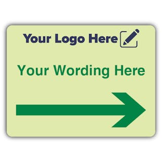 Wayfinding Green Text Arrow Right - Landscape - Your Logo Here