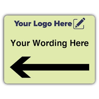 Wayfinding Black Text Arrow Left - Landscape - Your Logo Here