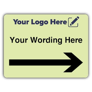Wayfinding Black Text Arrow Right - Landscape - Your Logo Here
