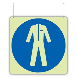 Photoluminescent Wear Protective Clothing Symbol - Hanging Sign