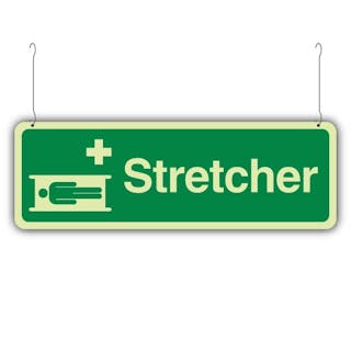 Photoluminescent First Aid Stretcher - Landscape - Hanging Sign