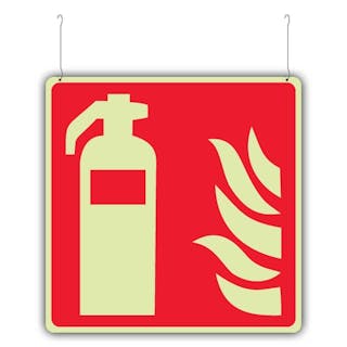 Photoluminescent Fire Extinguisher Symbol - Hanging Sign