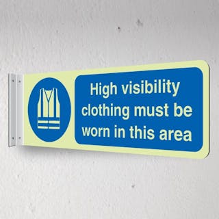 Photoluminescent High Visibility Clothing Must Be Worn In This Area - Corridor Sign