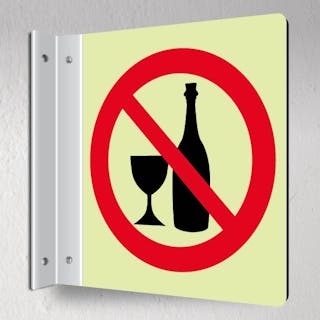 Photoluminescent No Alcohol Symbol - Corridor Sign