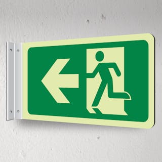 Photoluminescent Fire Exit Man Running Left - Corridor Sign