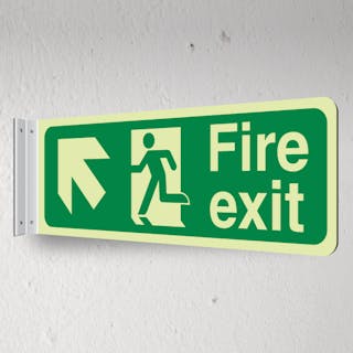 Photoluminescent Fire Exit - Up Left - Corridor Sign