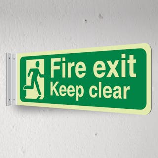 Photoluminescent Fire Exit Keep Clear - Corridor Sign