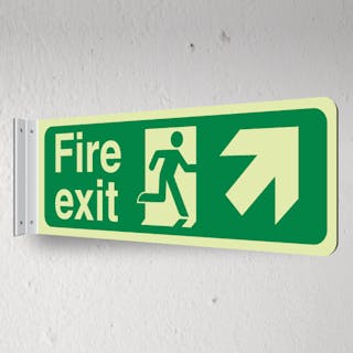 Photoluminescent Fire Exit - Up Right - Corridor Sign