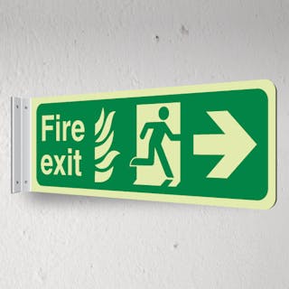 Photoluminescent NHS Fire Exit Arrow Right - Corridor Sign