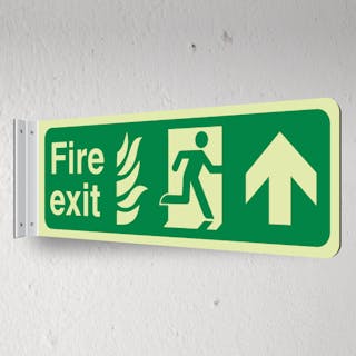 Photoluminescent NHS Fire Exit Arrow Up - Corridor Sign