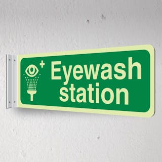 Photoluminescent Eyewash Station - Landscape - Corridor Sign