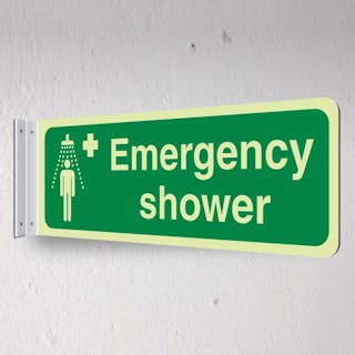 Photoluminescent Emergency Shower - Landscape - Corridor Sign 