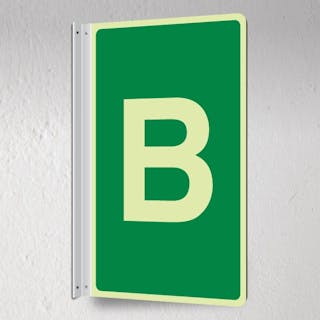 Photoluminescent B - Corridor Sign